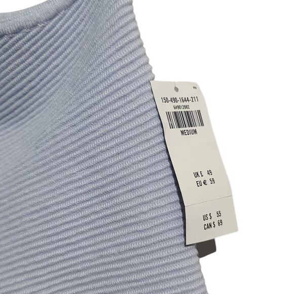 Abercrombie & Fitch One Shoulder Ribbed Bodysuit Blue Size M NWT - Picture 3 of 4